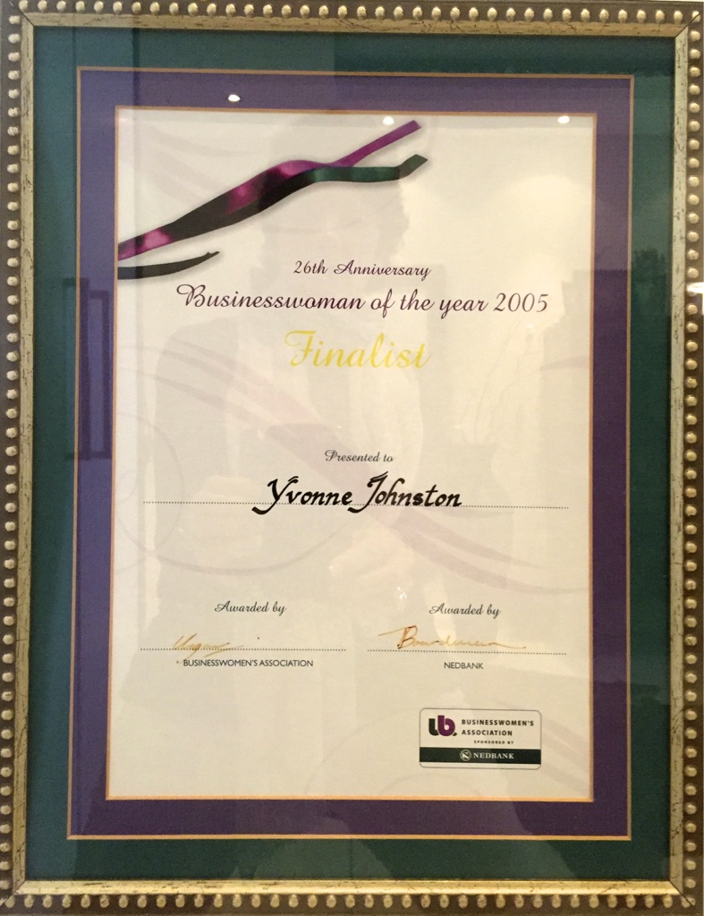 BusinessWoman of the year award.