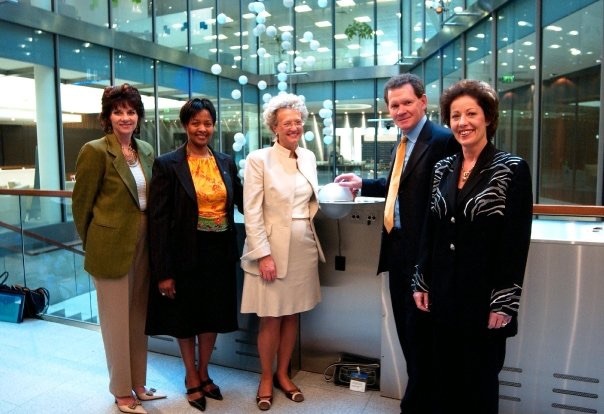 Visiting the London Stock Exchange to promote business.