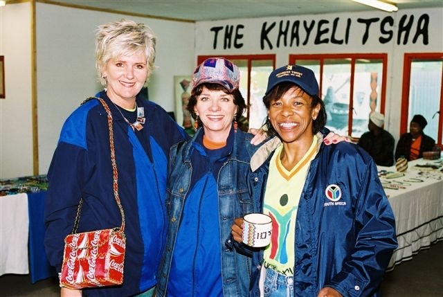 With Cheryl Carolus and PJ Powers riding for charity.