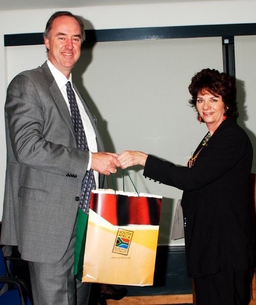 With Jim Sutcliffe of Old Mutual at the London Stock Exchange.