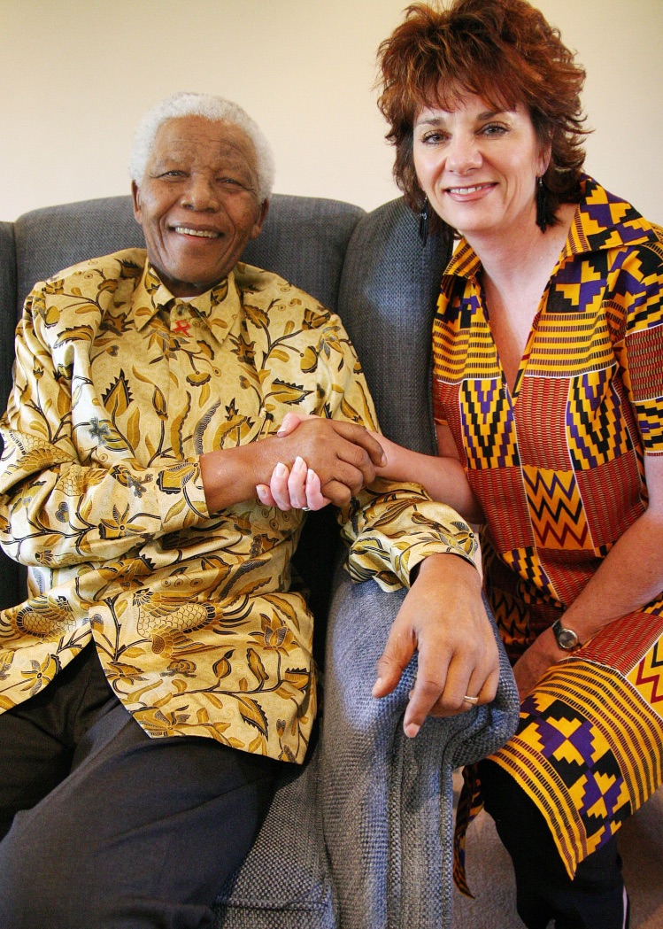 Yvonne Johnston with President Nelson Mandela